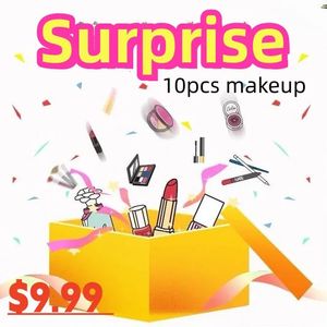 10 st i varumärkesmakeupet set Lucky Surprise Bag Make Up Cosmetics Kit Eyeshadow Lipstick Eyebrow Eyeliner Highlighter skickad slumpmässigt 231229