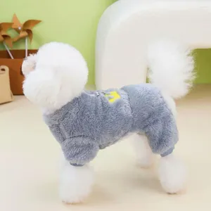 Dog Apparel Four-leg Pet Jumpsuit Crown Pattern Fleece Winter Teddy Cat Coat Soft Fabric Comfortable 4-legged For Autumn