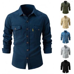 Erkek Tişörtleri Yıkanmış Elastik Pure Pamuklu Moda İş Uzun Kollu Gömlek Paketleri Kısa Kollu Bluz
