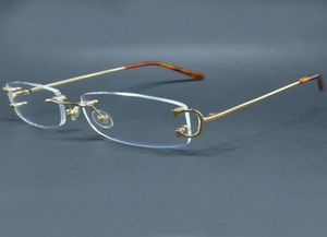 Klare Draht-C-Brillen, kleine quadratische randlose Brillengestelle, Vintage-Brillen, Brillen, Desinger Luxus, Carter, klare optische Fi6500744