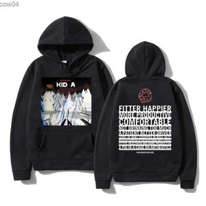 Sweatshirts İngiliz Rock Band Radiohead Kid A Albüm Çifte Targed Baskı Hoodie Music Erkek Kadınlar Vintage Punk Hoodies Erkekler Polar Sweatshirts L2