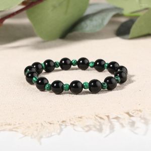 Strand Oaiite 8mm Gloss Black Agate Armband Men Natural Malachite Beaded Women Charm Balance Healing Jewellery