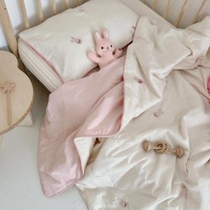 Cobertores Urso Panda Bordado Algodão Colcha de Bebê para Unissex Meninos Meninas Crianças Consolador Jardim de Infância Crianças Nap Cobertor Leve