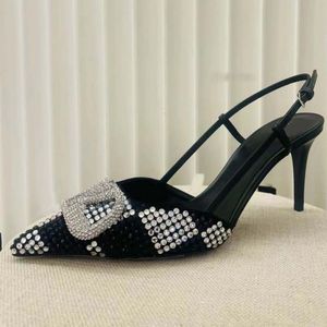 Slingbacks Dress Shoes Shoild Fashion Platform Cays Cheels Rhinestone Button 8.5cm High Heel 35-42 Satin Patent Leath