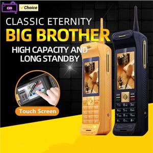 Robust klassisk retro mobiltelefon 2,6 tum pekskärm Big batteri 6800mAh Powe Bank Telefonvibrationsficklampan FM Radio Ancient Dual SIM -mobiltelefon