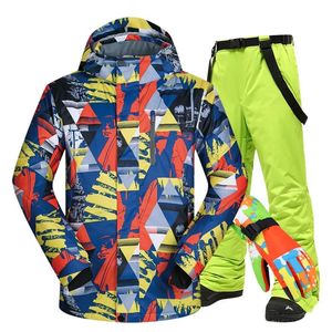 Giubbotti Tuta da sci da uomo inverno 2020 impermeabile antivento addensare giacca calda e pantaloni guanti da sci touch screen giacca da sci da snowboard