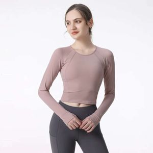 Lu Align Women Align Align Sport Roupas Top Al Long Al Sleeve com Pad Pad Export Sports Top Top Top Trefing Treino CLO