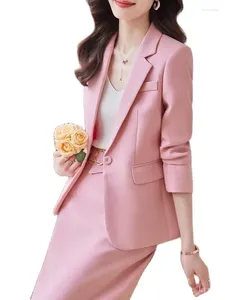 Two Piece Dress Tops Skirts Autumn Formal Blazer Skirt Sets Outfits Female Business Womens Office Ladies Work Jacket Suit 2-piece 2023
