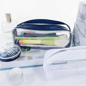 Kozmetik Çantalar 1 PCS Şeffaf Kalem Kılıfı Hediye Okul Kutusu Kalem Büyük Kapasite Çantası Malzemeleri Kırtasiye