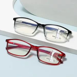 Güneş gözlüğü vintage bifokal ilerici okuma gözlükleri erkekler mavi ışık engelleme çoklu hareketli gözlük ultralight rimless gözlükler
