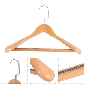 Hangers 4 Pcs Coat Hanger Clothes Rack Wooden Hanging Suit Clothing Stainless Steel