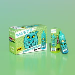 2024 Europa Großhändler Waspe Puff Vape 12000 Puffs Dampfset 10K 12K Puff RGB Licht läuft individuell angepasster Ecig Pod Pen Einweg-Vape