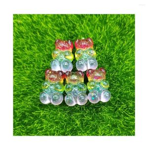 Kwiaty dekoracyjne 20/50/100pcs Śliczna żywica brokat mini kreskówek płaski back cabochon notatnik kawaii biżuteria do włosów