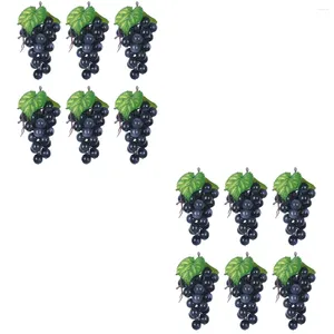 Party Decoration 12 Pcs Home Accents Decor Artificial Bunch Of Grapes Po Props Decorative Display Rattan Kids Toys Model Toddler