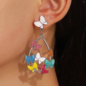dangle earrings sweet butterfly Waterdrop for women y2kマルチカラーチャームイヤリングイヤースタッドジュエリーアクセサリーギフト