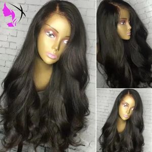 Wigs Hotselling Boby wave Lace Front synthetic Wigs heat resistant long Wigs natural Wavy brazilian full Lace Front Wigs For Black Wome