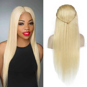 Wigs Platinum Blonde Human Hair Wigs Brazilian Glueless Lace Front Wigs 613# Honey Blonde Full Lace Human Hair Wigs For Black Women