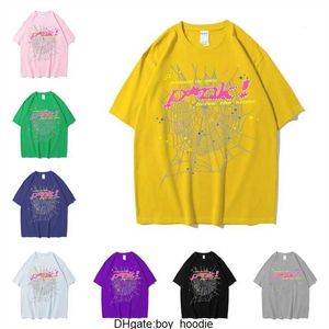 sp5der t shirt mens kvinnor designers skjortor svart rosa vita röda gröna toppar man mode casual spindel shorts hylsa kläder thp9