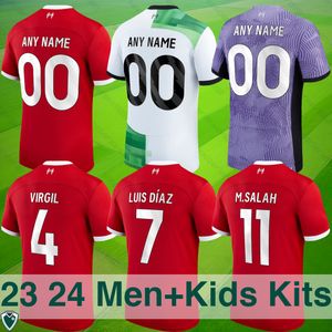 23/24 the Reds Soccer Jerseys-virgil Diaz Salah Szoboszlai Editions.premium Designs for Fans - Home Away Third Kits Kids Collection. Various Sizes Customization Opts