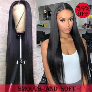 Wigs Melodie 28 30 Inch Straight Lace Front Wigs 180% Density Brazilian Human Hair For Black Women Pre Plucked 360 Lace Frontal Wig