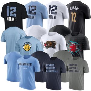 Uomo Donna Tifosi di marca Camicie da basket 12 Ja Morant Top Tees T-shirt manica corta sportiva da donna per adulti Abbigliamento casual da strada americano