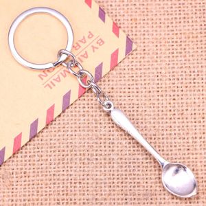 Keychains 20pcs Fashion Keychain 54mm Spoon Pendants DIY Men Jewelry Car Key Chain Ring Holder Souvenir For Gift