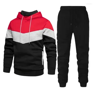 Erkek Trailtsits 2023 Spor Giyim Moda Günlük Bahar ve Sonbahar Kombinasyonu Hoodie Pantolonlu İki Parçalı Takım