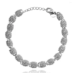 Charm-Armbänder Großhandel Modeschmuck M925 Silber Farbe Schöner Schmuck. Kettenarmband Valentinstagsgeschenk H354