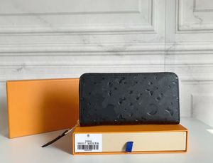 10A Fashion Women Clutch Portfel skórzany portfel Pojedynczy portfele zamek błyskawiczny Lady Ladies Długość klasyczna torebka z pomarańczową kartą pudełka 60017