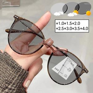 Sunglasses Round Smart Pochromic Reading Glasses Near Far Sight Progressive Multifocal Eyewear Retro Ultralight Eyeglasses For Men Women