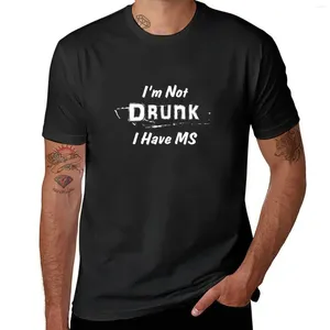 Homens Camisetas Consciência de Esclerose Múltipla Eu Não Estou Bêbado Eu Tenho MS Camiseta Camisa Oversized Roupas de Verão Peso Pesado para Homens