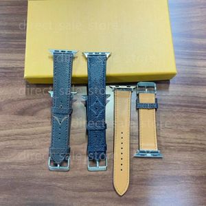 Großhandel Luxus Apple Watch Band 38 40 41 42 44 45 49 mm L Blumenleder Uhrenarmband Armband für Iwatch 8 7 6 5 4 SE Designer-Uhrenarmbänder