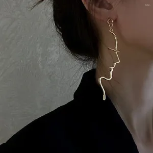 Baumelnde Ohrringe, Linien, Gesicht, für Damen, Piercing-Schmuck, übertriebene Retro-Abstrakte Kunst, personalisierte Mode-Ohrstecker