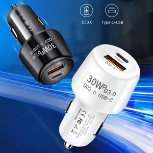 48W USB C Super Charger Car Phone Charger QC3.0 PD 30W Fast Charging Car Charger för iPhone Samsung S24 Huawei Xiaomi