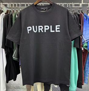 Summer Men t- shirt classic letter print short sleeve loose style cotton casual couple tees Purple Brand women tops