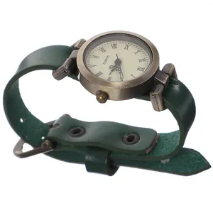 Wristwatches Vintage Women Watch Fashion Roman Number Wrist Creative Quatrz Decoration (Green)