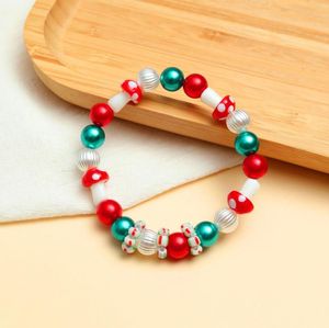 Strand Simple Christmas Bracelet Versatile Glass Mushroom Gloves Letter Beaded Jewelry Wholesale