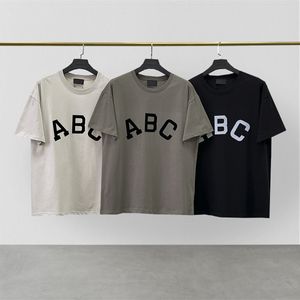 デザイナーシャツTシャツメンズデザイナーTシャツ女性280gピュアコットンシャツトップバージョンABCレター印刷デザインラウンドネックシャツ卸売価格