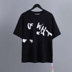 T-Shirts Marka Tasarımcıları Lüks Erkek Tişörtler Offs Erkek Kadın Tees Yaz T-Shirt Klasik Arka Boya Okları Kısa Kollu Tshirt Sıradan Tshirts ES2P