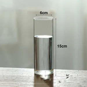 Vases 6.5x6/8/10/12/15/18 Clear Cylinder Flower Transparent Candle Holder For Wedding Centerpieces And Home Decor