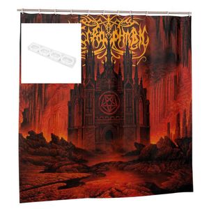 METALLICA Tenda da bagno a tema Cuore necrofobico Lato oscuro Tenda da bagno a cuore Metallo Death Metal svedese72x72 cm