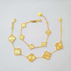 Biżuteria Projektant łańcucha łącza VCF Kaleidoskop Gold Van Clover Clover Bransoletka z błyszczącymi kryształami i diamentami Idealny prezent dla kobiet dziewcząt NNCD