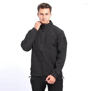 Herrenjacken Herbst und Winter Herren Softshell Warm halten Fleece Stehkragen Mantel Outdoor Tactics Sport Wasserdichte Bomberjacke