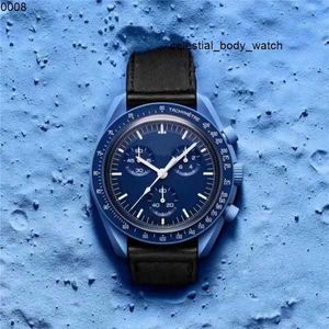 キッズウォッチノータイマープラネットムーンメンズウォッチフル機能Quarz Chronograph Watch Mission to Mercury Nylon Nylon Luxury Limitury Edition Master Wristwatches 3A8X