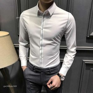 Camicia da uomo a maniche lunghe Nuovo autunno Haute Couture Business Camicia di fascia alta Camicia da uomo slim fit casual Moda alla moda pollici