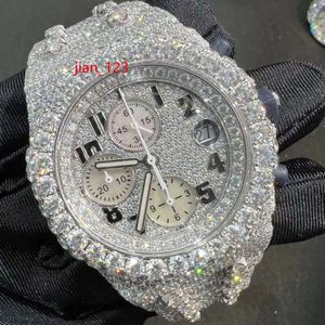 luxe polshorloge diamanten horloge goud zilver heren hiphop met case sieraden geschenken buste down custom horloge van hoge kwaliteit