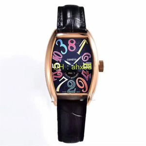 New Hours Color Color Dreams 8880 Ch Black Dial Ament Automatic Watch Rose Gold Case Leather Leather Strap Hights Hights Hello262d