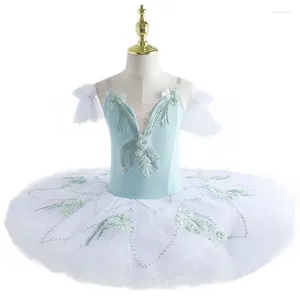 Sahne Giyim 2023 Yeşil Bale Tutu Etek Profesyonel Göbek Dans Kostümleri Performans Giyim Kadın Üstleri Çocuk İçin Elbise
