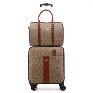 Suitcases Luxury Pu Leather Trolley Luggage Sets With Handbag Fashion Rolling Suitcase Travel Bag Carry-ons