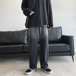 Męskie dżinsy 2024 Gradient Prosta moda marka luźna inssatile szerokie nogi spodnie w stylu mops w stylu koreańskim streetwear